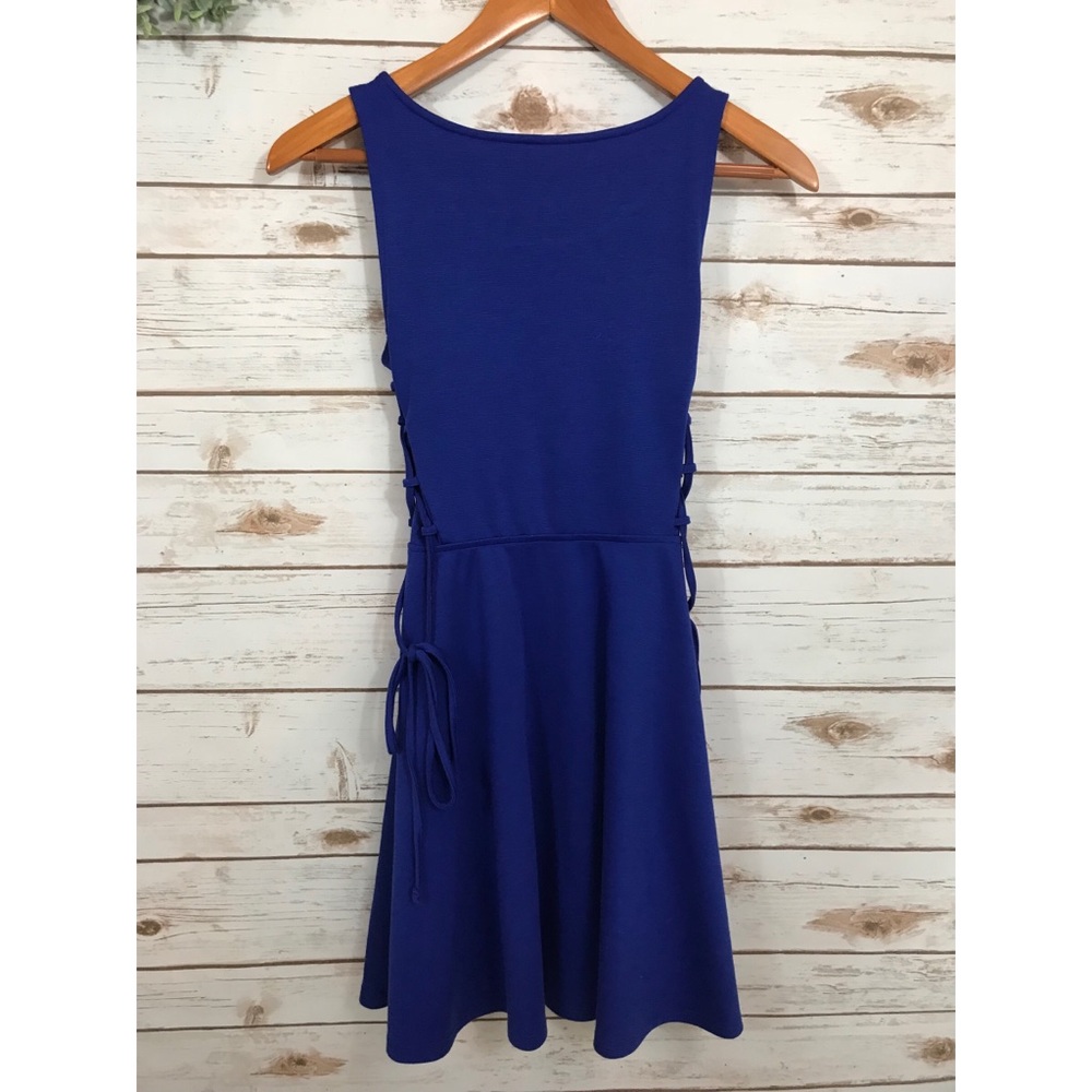 👀 side tie blue mini dress size small - Picture 6 of 7